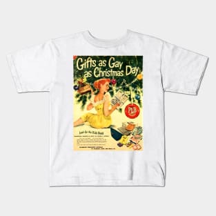 Vintage gay Christmas Ad - Gifts as Gay as Christmas Day Kids T-Shirt